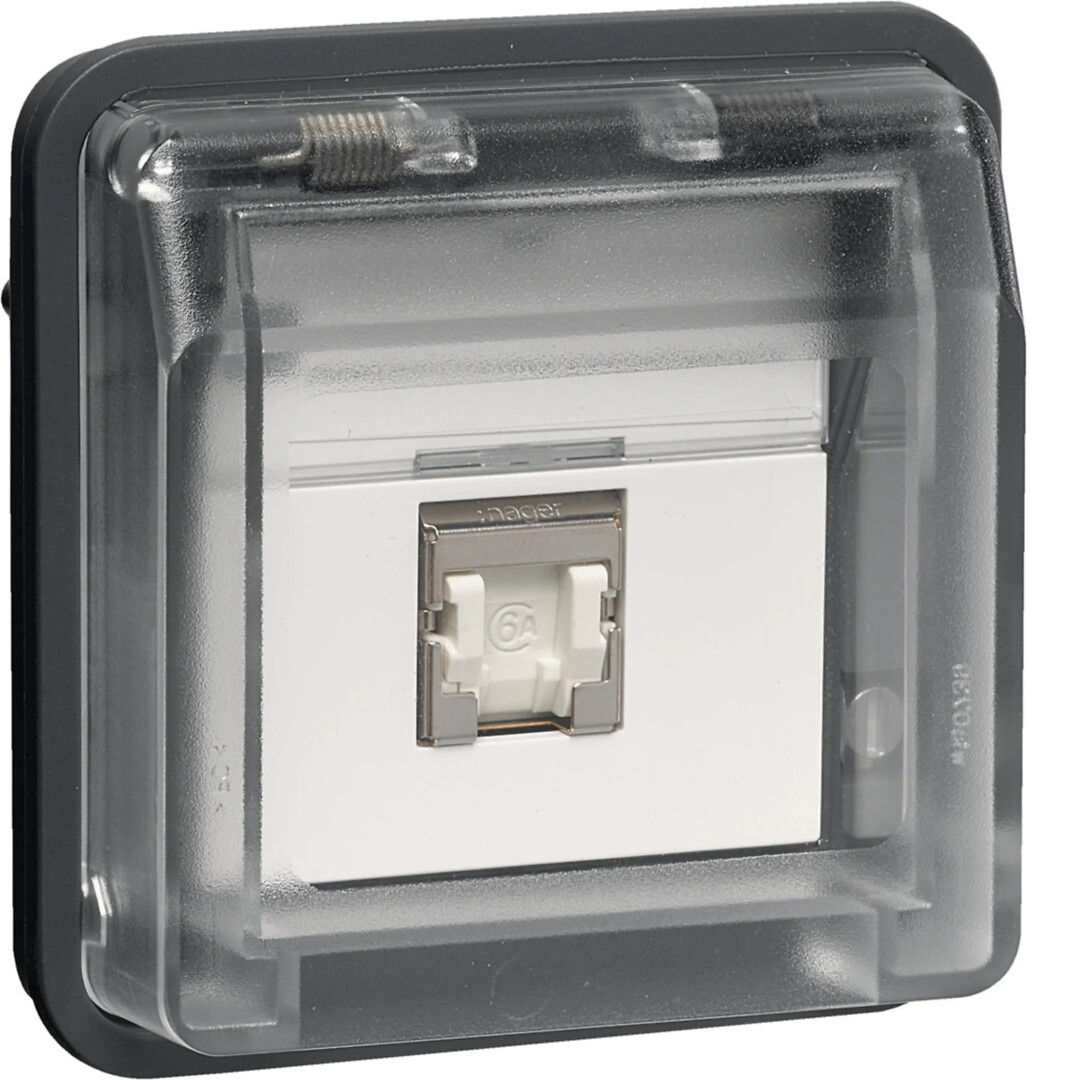 Datapistorasia 1xRJ45 Cat 6a suojattu, W.1, harmaa