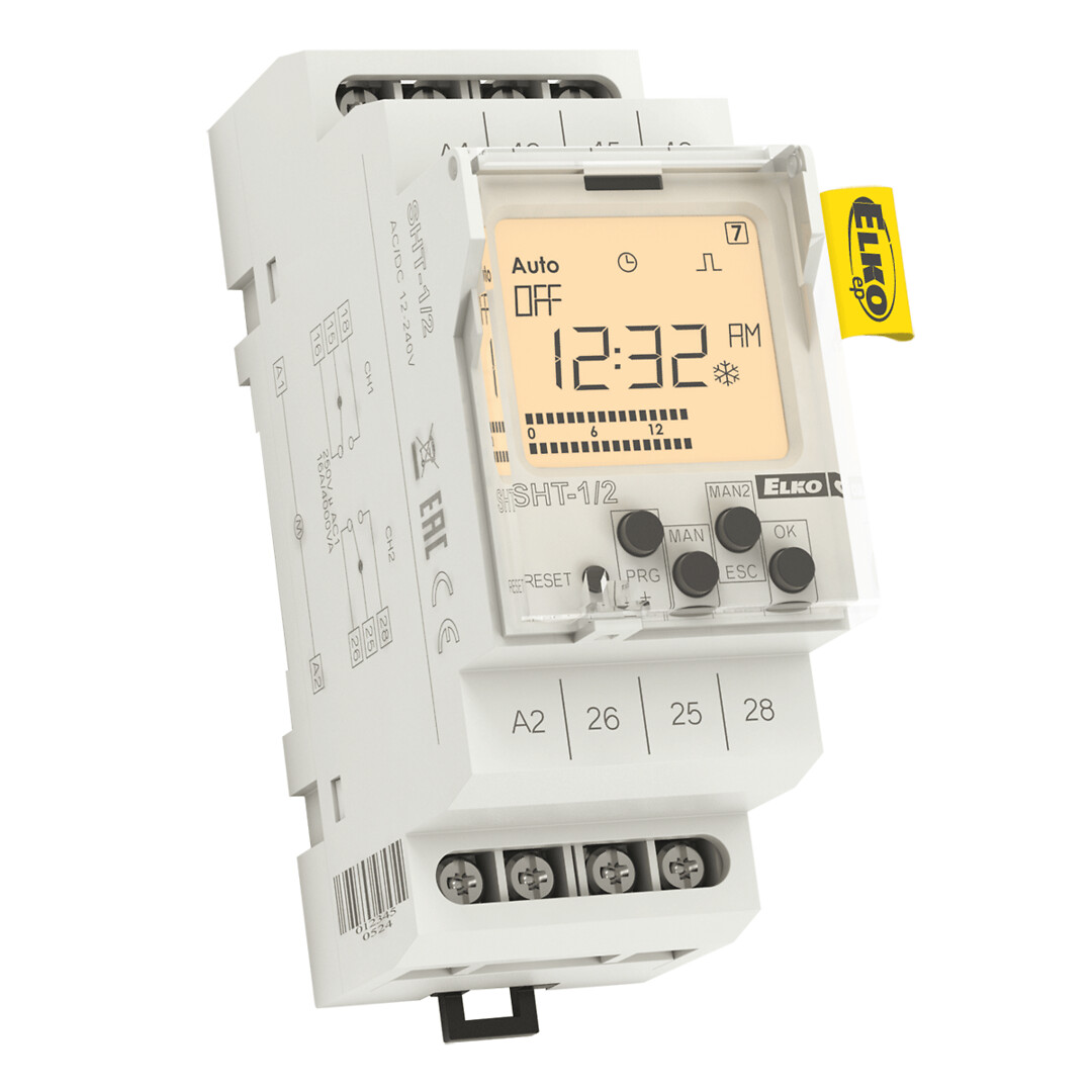 Kellokytkin digitaalinen SHT-1/2 vko 2kan 16A 12-240VUC