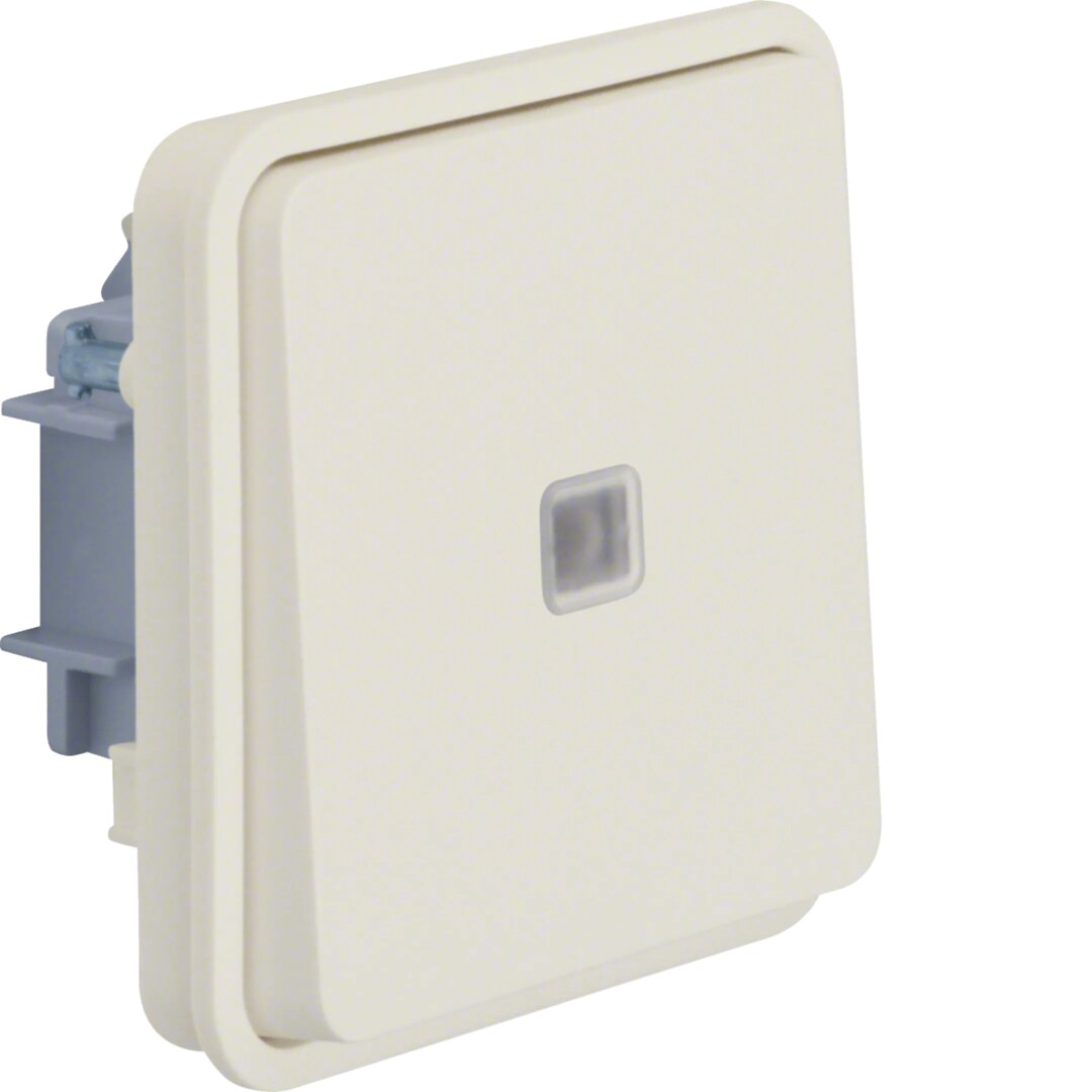 Kontrollivaihtokytkinrunko (6) 10AX/250VAC, pun. LED 230VAC, W.1, puhtaanvalk.