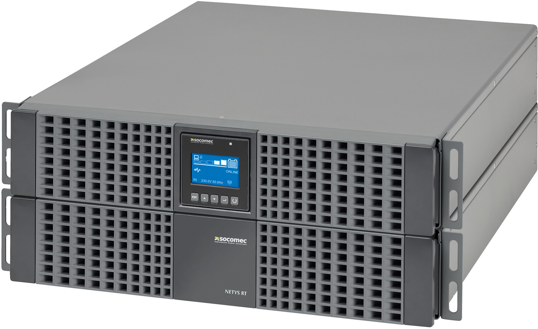 NetysRT 9kVA/8kW varakäyntiaika 6 min laskettuna @ 6,4 kW (Sisäisellä akustolla)