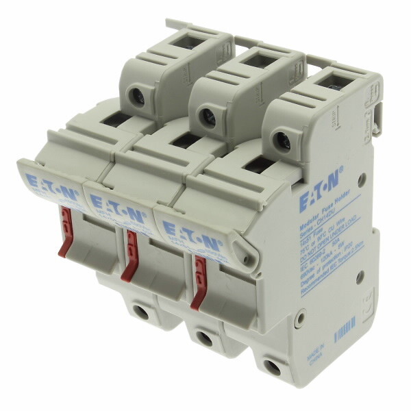 Putkisulakealusta 50 A 690 VAC, sulakekoko 14×51 mm, 3-napainen, 4,5 moduulia