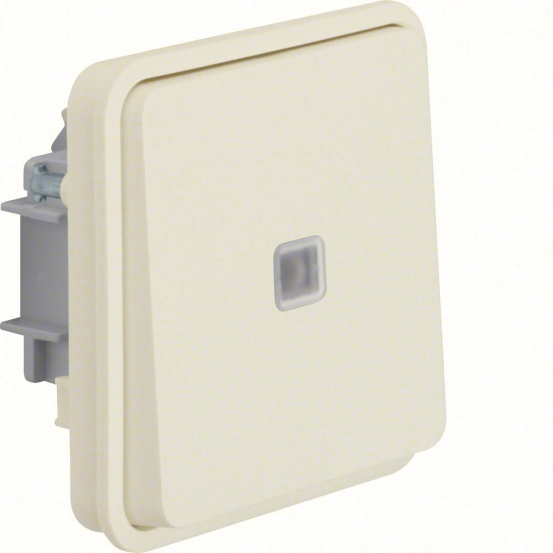 Vipupainikerunko (6) 10A/250VAC sin. LED 230VAC, W.1, puhtaanvalkoinen