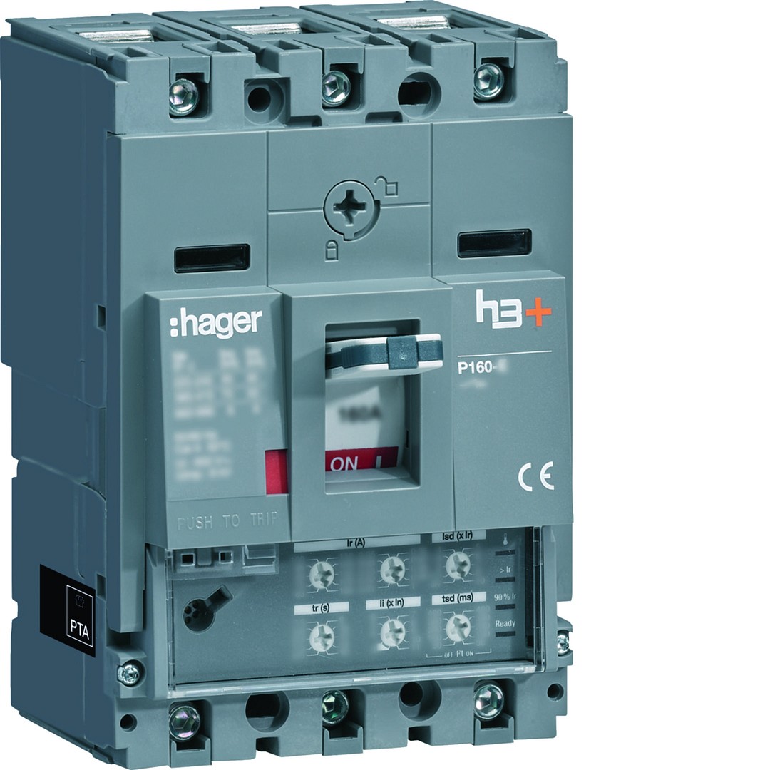 Kompaktikatkaisija h3+ p160 aset. LSI-suojareleellä 3-napainen 160A 25kA