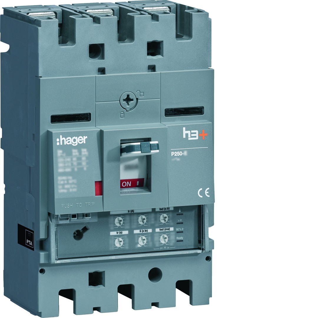 Kompaktikatkaisija h3+ p250 aset. LSI-suojareleellä 3-napainen 250A 25kA