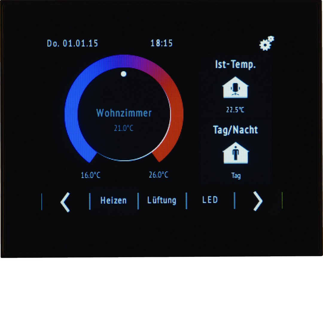 Kosketusnäyttö KNX 3.5inch TFT-kosketusnäytöllä ja väyläliityntäyksiköllä