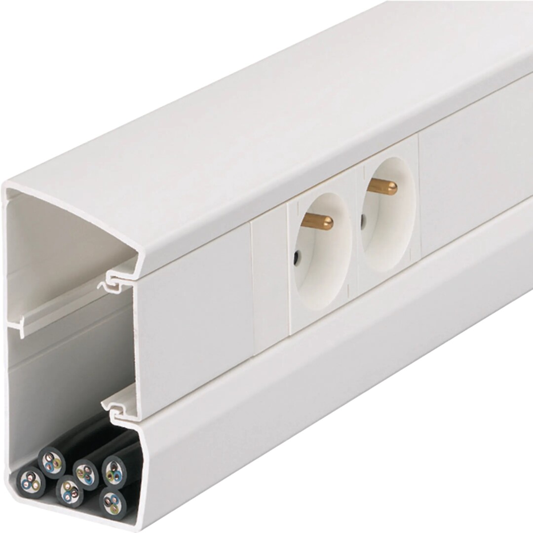 Johtokanava kannella GBD 56x105x2000, liikenteenvalkoinen, kova PVC