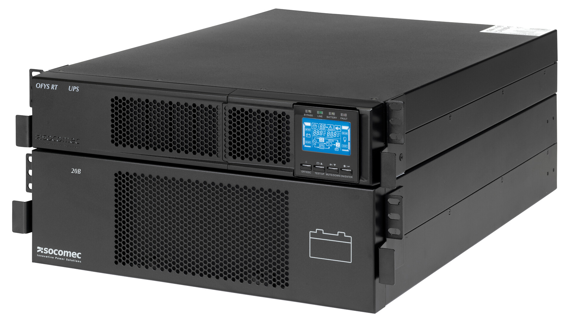 UPS online OFYS RT varakäyntiaika 10min @4,8kW räkki/torni