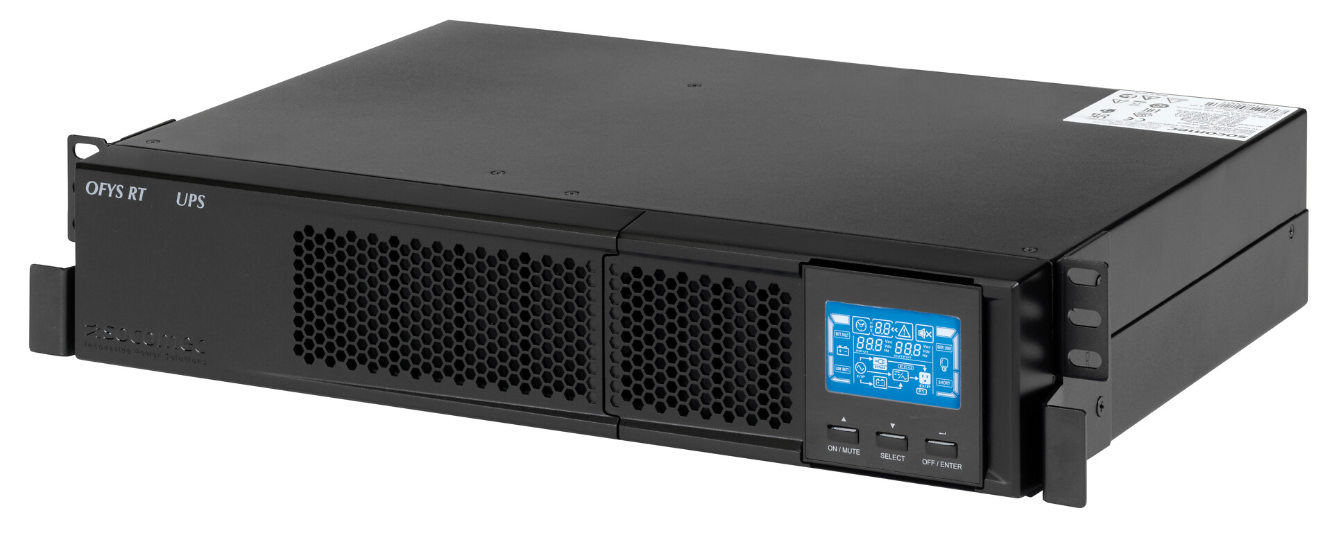 OFYS-RT-U2000 varakäyntiaika 4min laskettuna @1,4kW 230 VAC On-line Rack/Torni