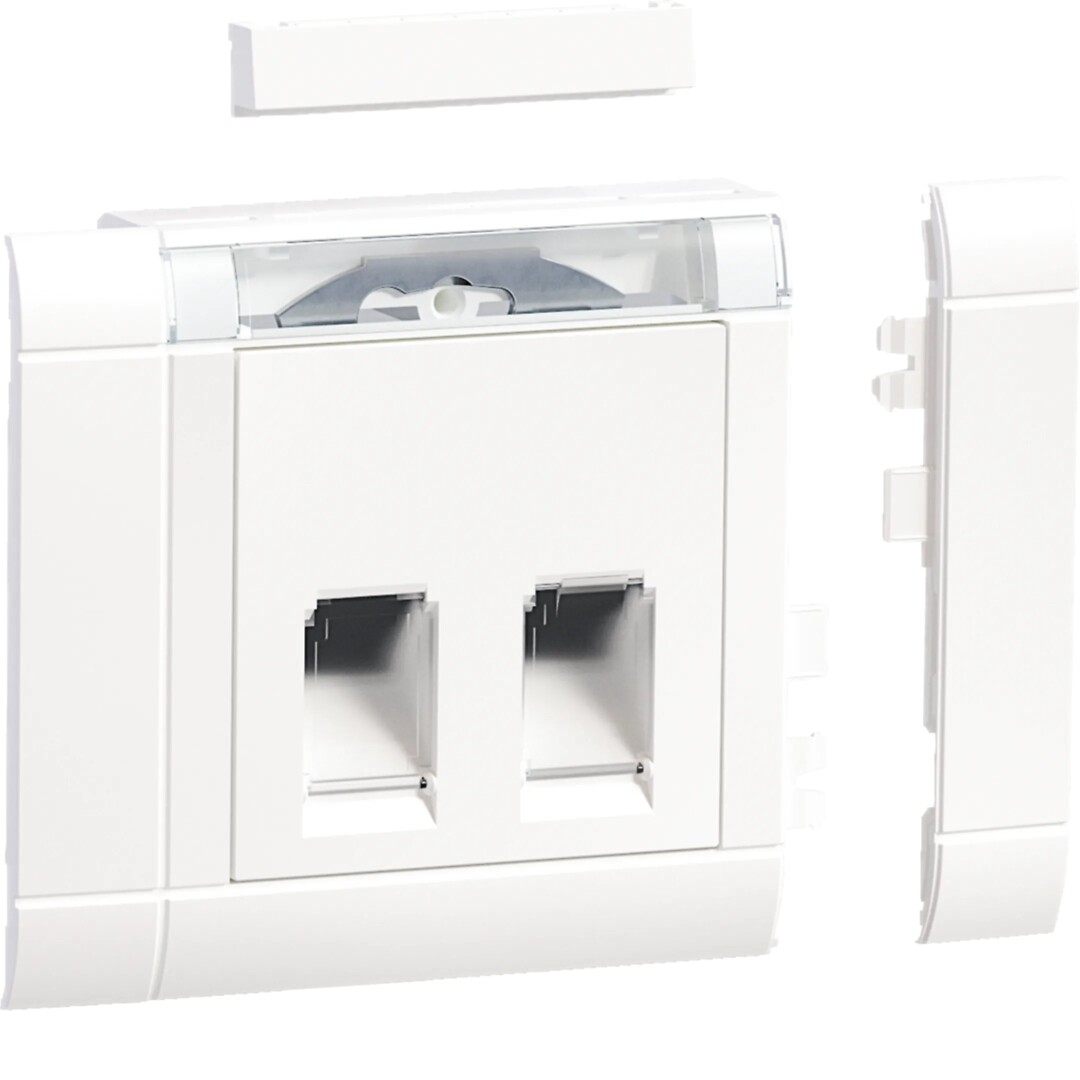 Kanavadatarasiapakkaus 2-osainen RJ45 Actassi etureunak., liikenteenvalkoinen