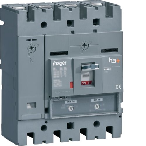 Kompaktikatkaisija h3+ p250 aset. TM-suojareleellä 4-napainen 200A 25kA