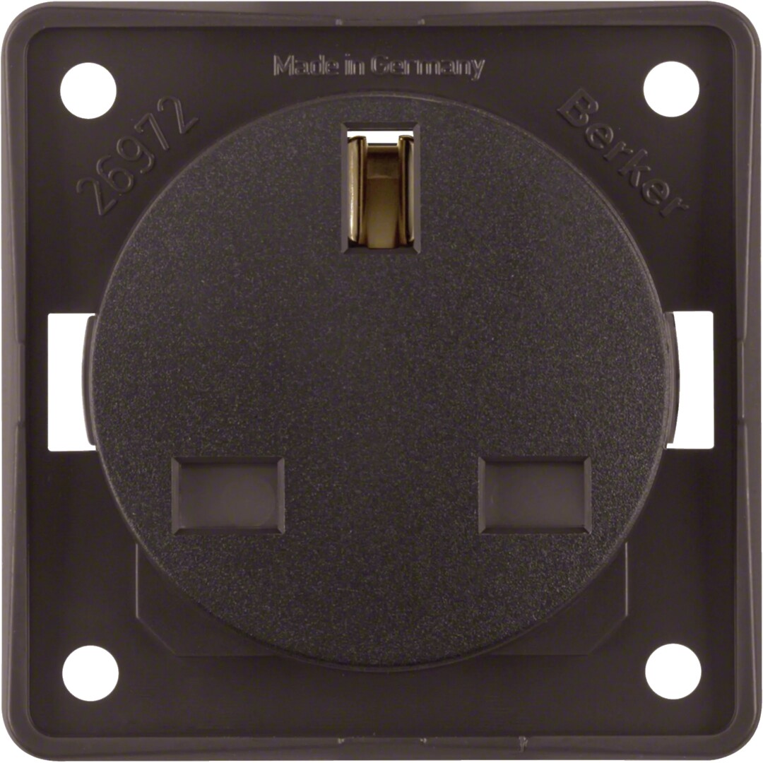 Pistorasia 1-osainen BS 13A/250V, Integro, ruskea matta