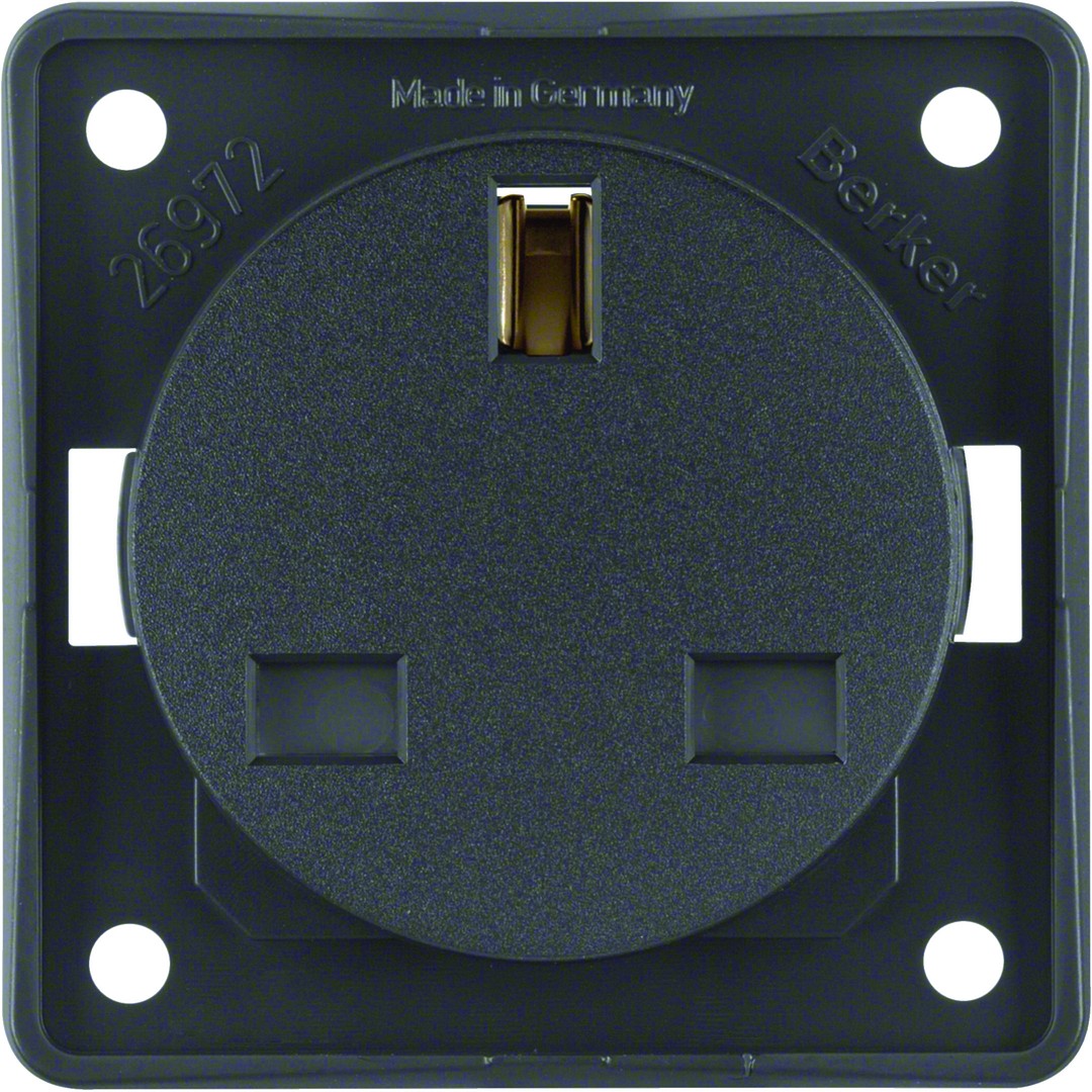 Pistorasia 1-osainen BS 13A/250V, Integro, antrasiitti matta