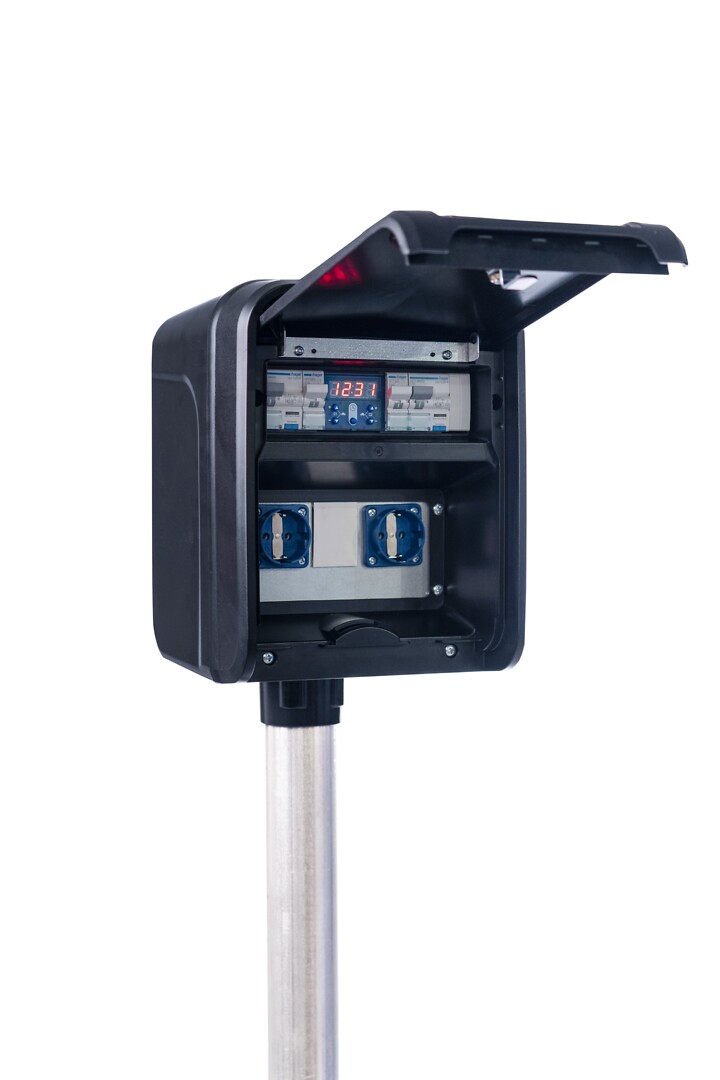 UTUFoX Latausasema IP44, In 10A, Hybridi lataus digikello, 2xJSVV-yhdistelmä