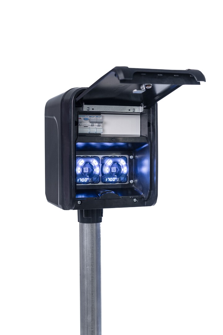 UTUFoX Piharasia IP44, In 16A, hybridi digikello, 2x VV + 2x RCBO