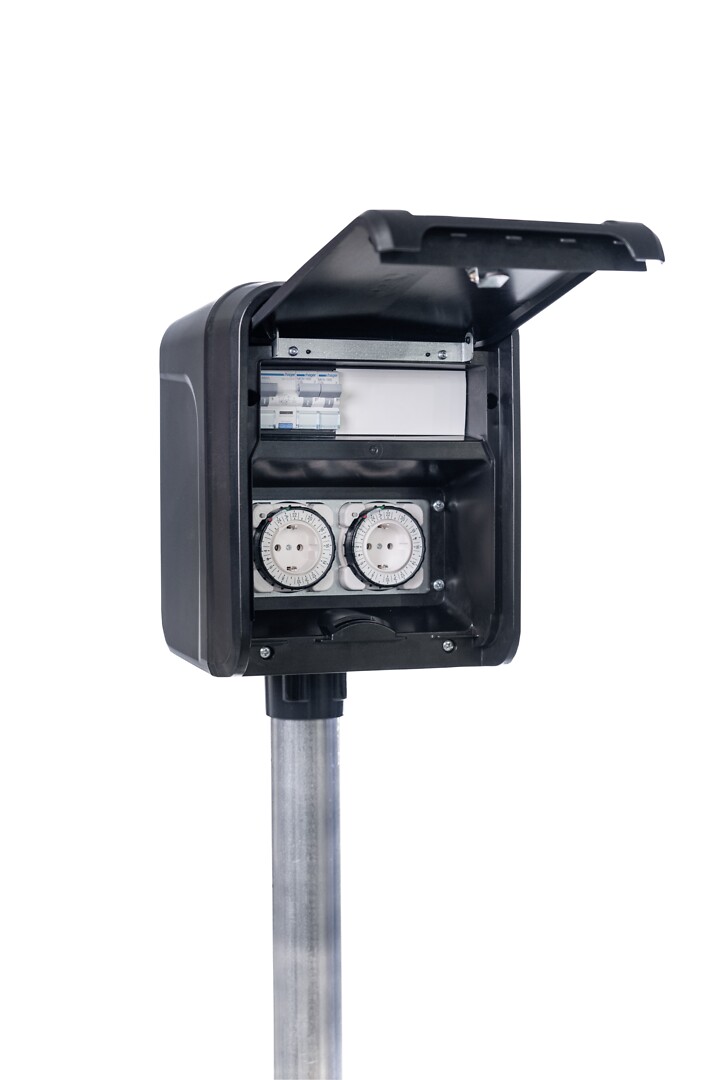 UTUFoX Piharasia IP44, In 16A, lämmitys, kello, 1xVV + 2xJS