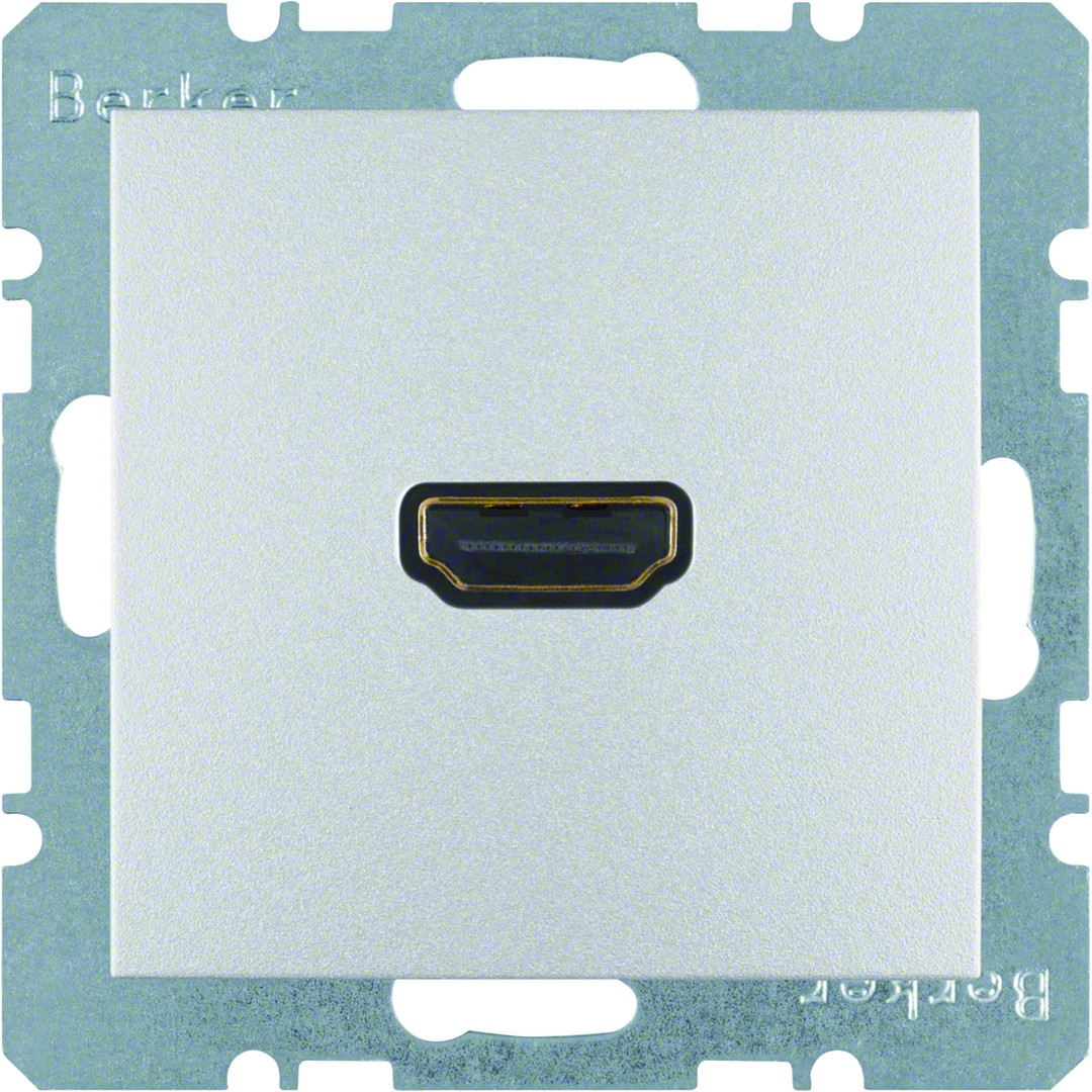 HDMI-pistorasia suoralla välikaapeliliitynnällä, S.1/B.x, alumiini matta maal.