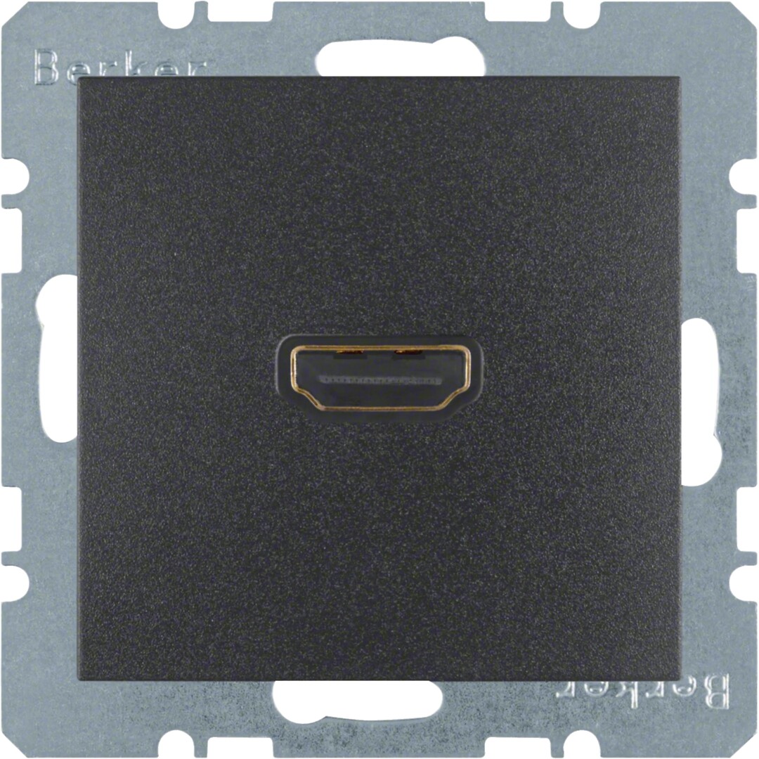 HDMI-pistorasia suoralla välikaapeliliitynnällä, S.1/B.x, antrasiitti matta