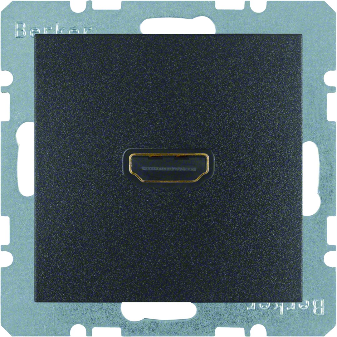 HDMI-pistorasia suoralla välikaapeliliitynnällä, S.1/B.x, antrasiitti matta