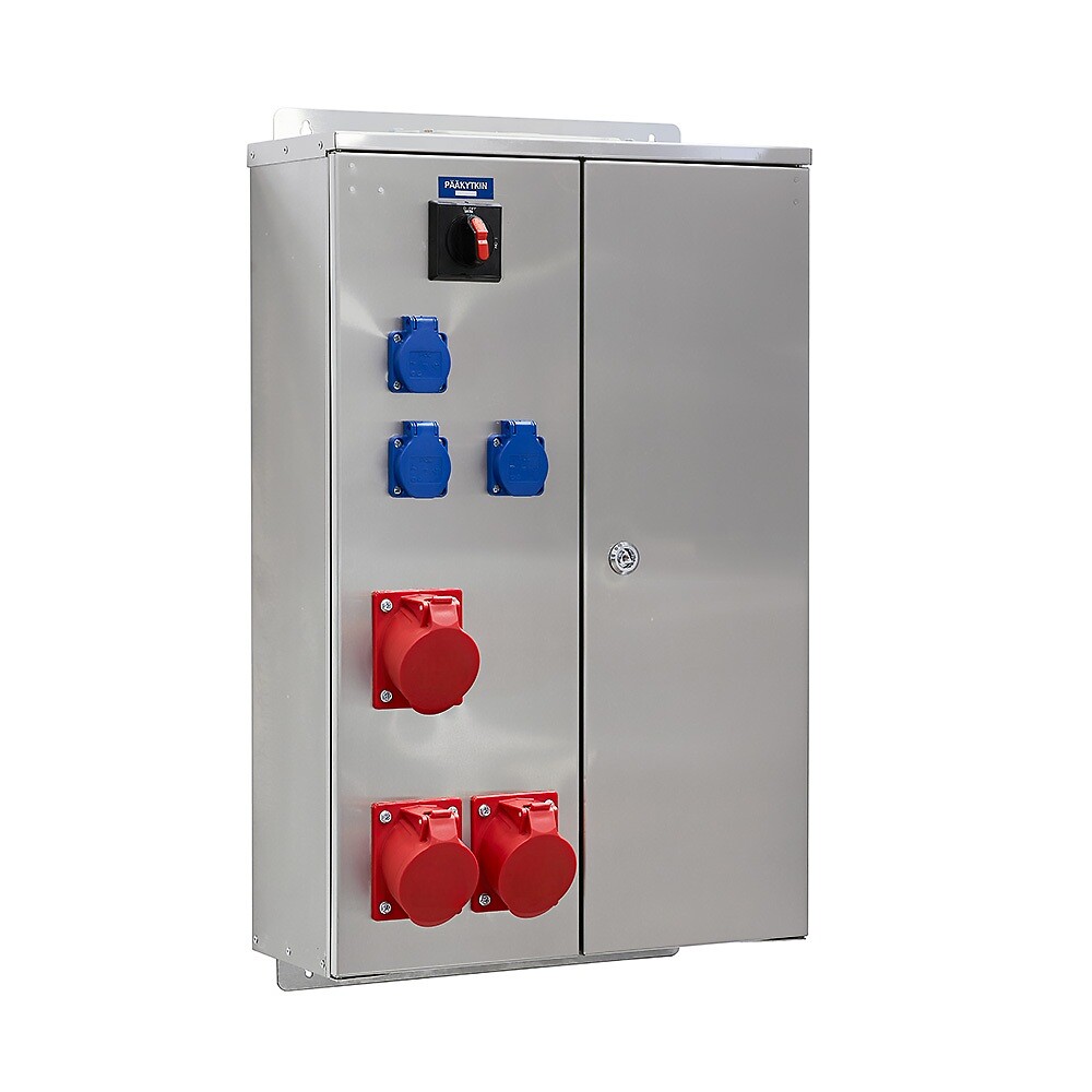 Pistorasiakeskus IP44 pinta In=80A, RST, voimavirta 1x32A+2x16A, 3xSchuko