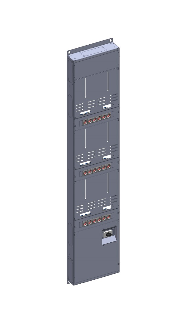Monimittarikeskus IP20 In=125A, 6xM2 (3x25A), syöttö A, lähdöt Y