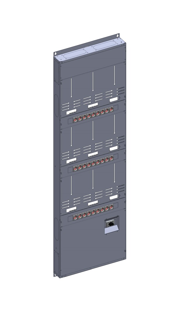Monimittarikeskus IP20 In=160A, 9xM2 (3x25A), syöttö A, lähdöt Y
