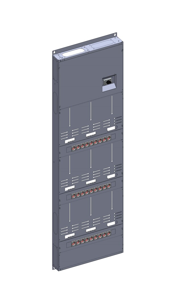 Monimittarikeskus IP20 In=160A, 9xM2 (3x25A), syöttö Y, lähdöt A