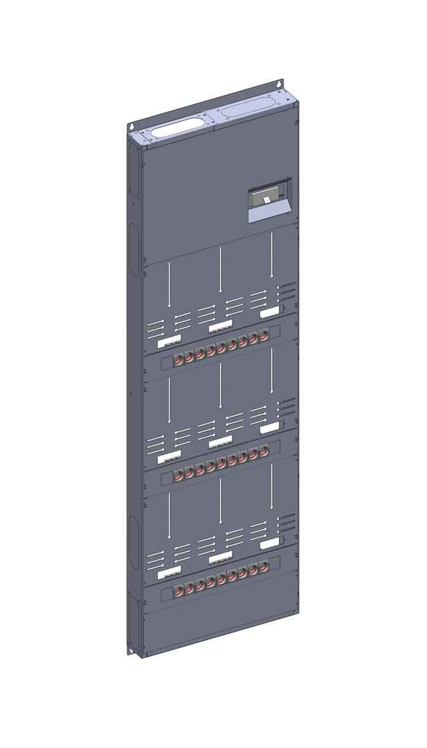 Monimittarikeskus IP20  In=250A, 9xM2 (3x25A), syöttö Y, lähdöt A