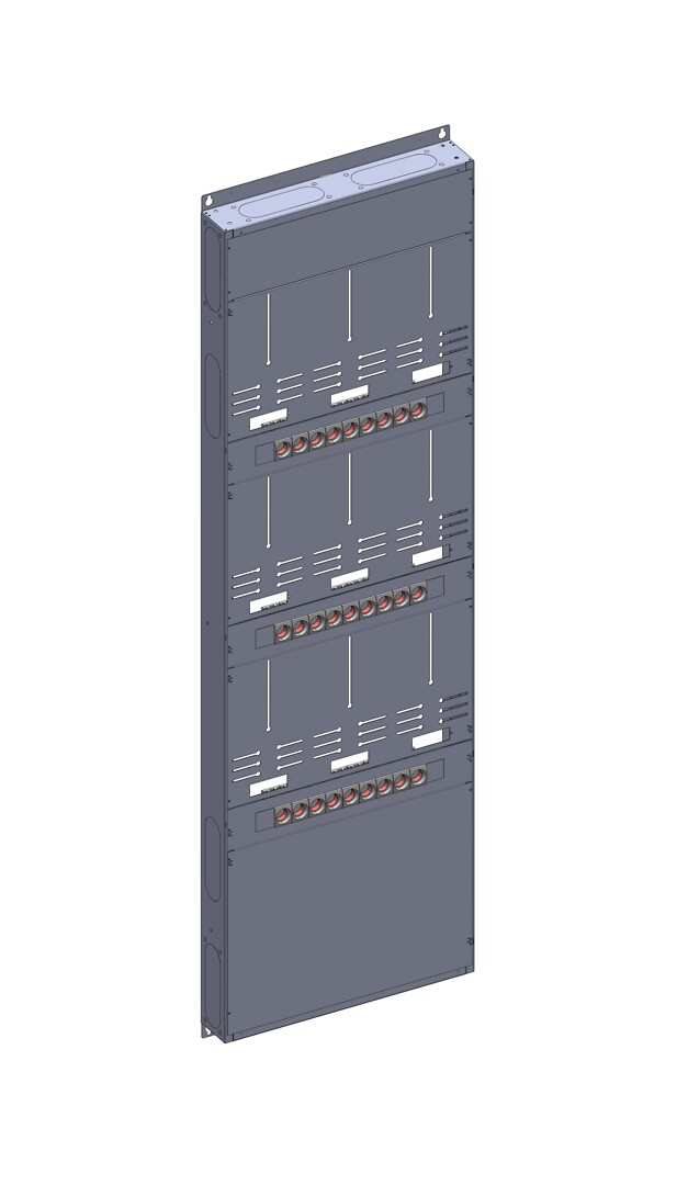 Monimittarikeskus (lisäkenttä) IP20 In=250A, 9xM2 (3x25A), syöttö A, lähdöt Y