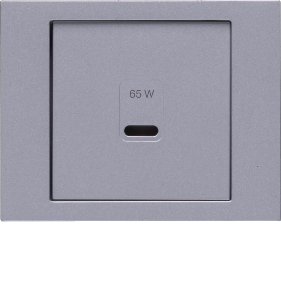 Keskiölevy USB-teholatauspistorasialle K.5, alumiini matta, maalattu