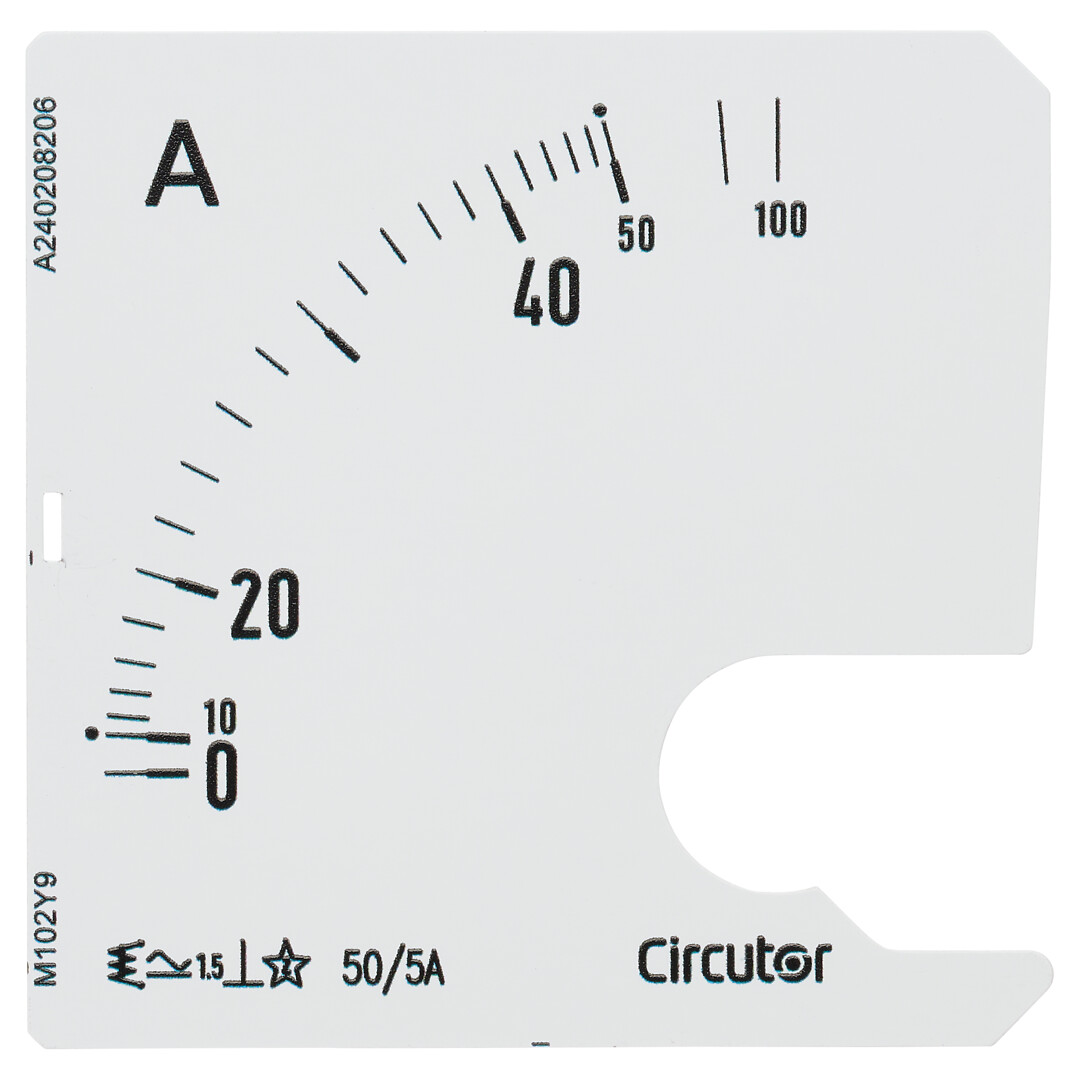 Asteikko SEC72 50/5A steikko 90º, P2 mittarille EC72 M10220