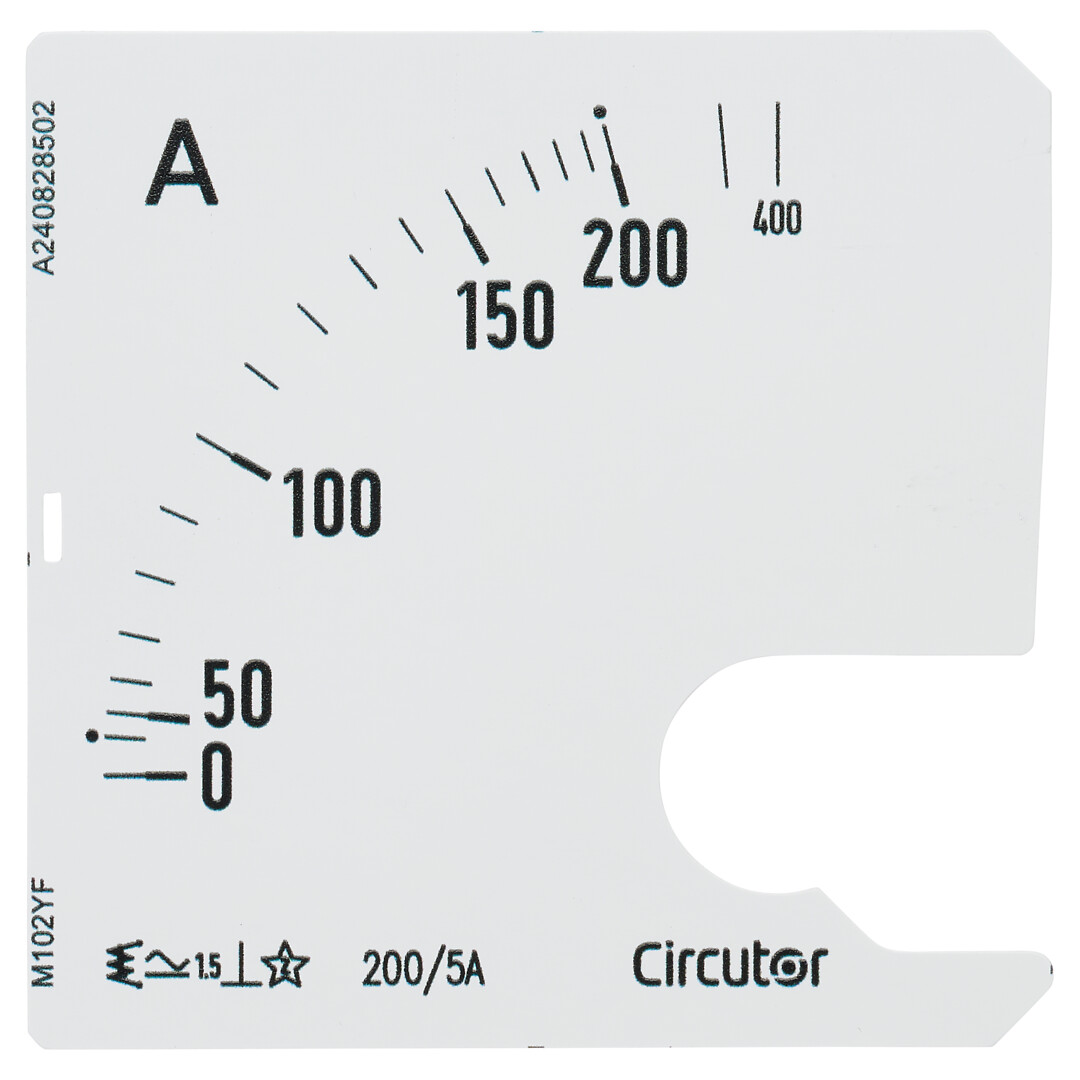Asteikko SEC72 200/5A steikko 90º, P2 mittarille EC72 M10220