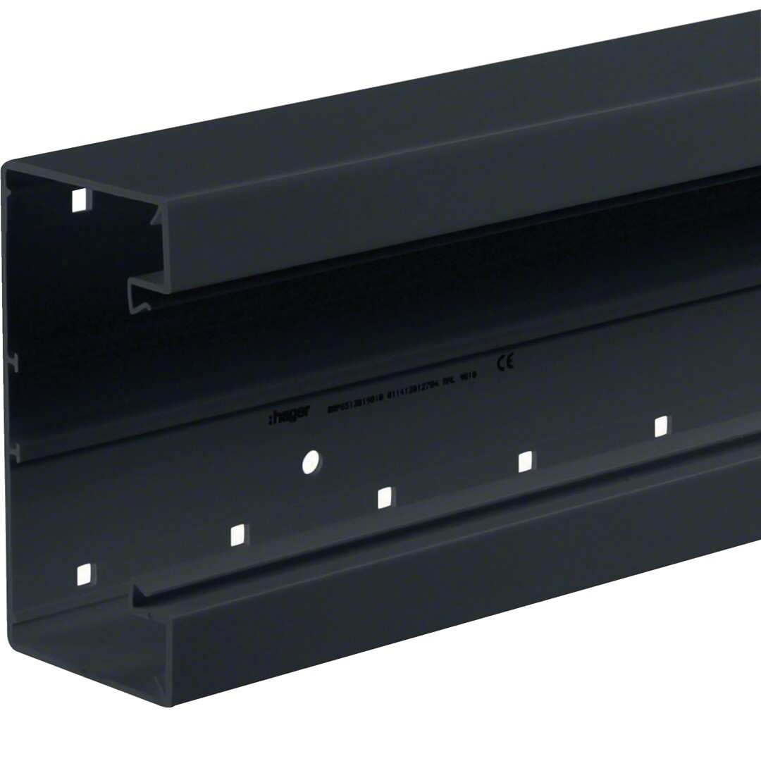 Johtokanavarunko BRP 65x130x2000, grafiitinmusta, kova PVC