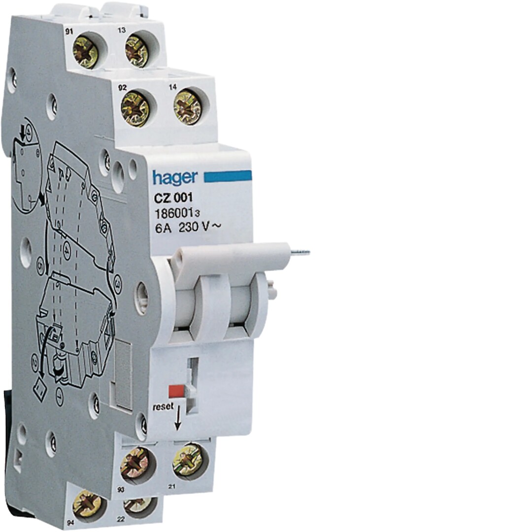 Apu/hälytyskosketin vikavirtasuojille < 125A 6kA 2s + 2a 6A 240V
