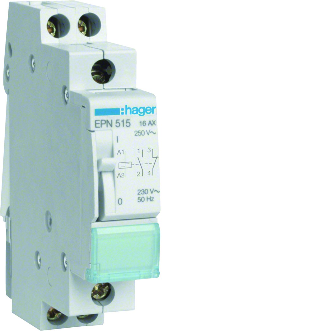 Sysäysrele 1s+1a 16A kela 230VAC/110VDC, 1 moduuli