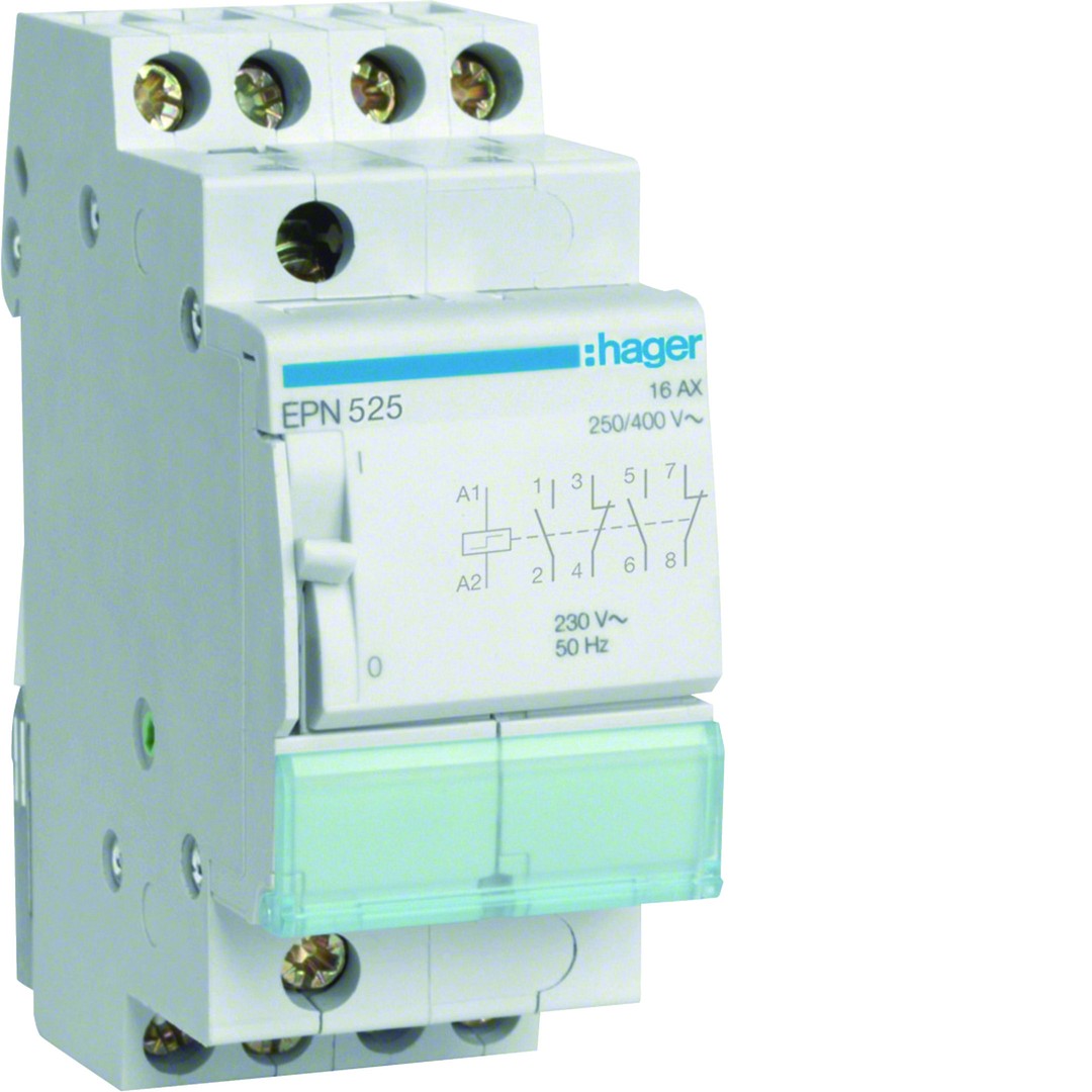 Sysäysrele 2s+2a 16A kela 230VAC/110VDC, 2 moduulia
