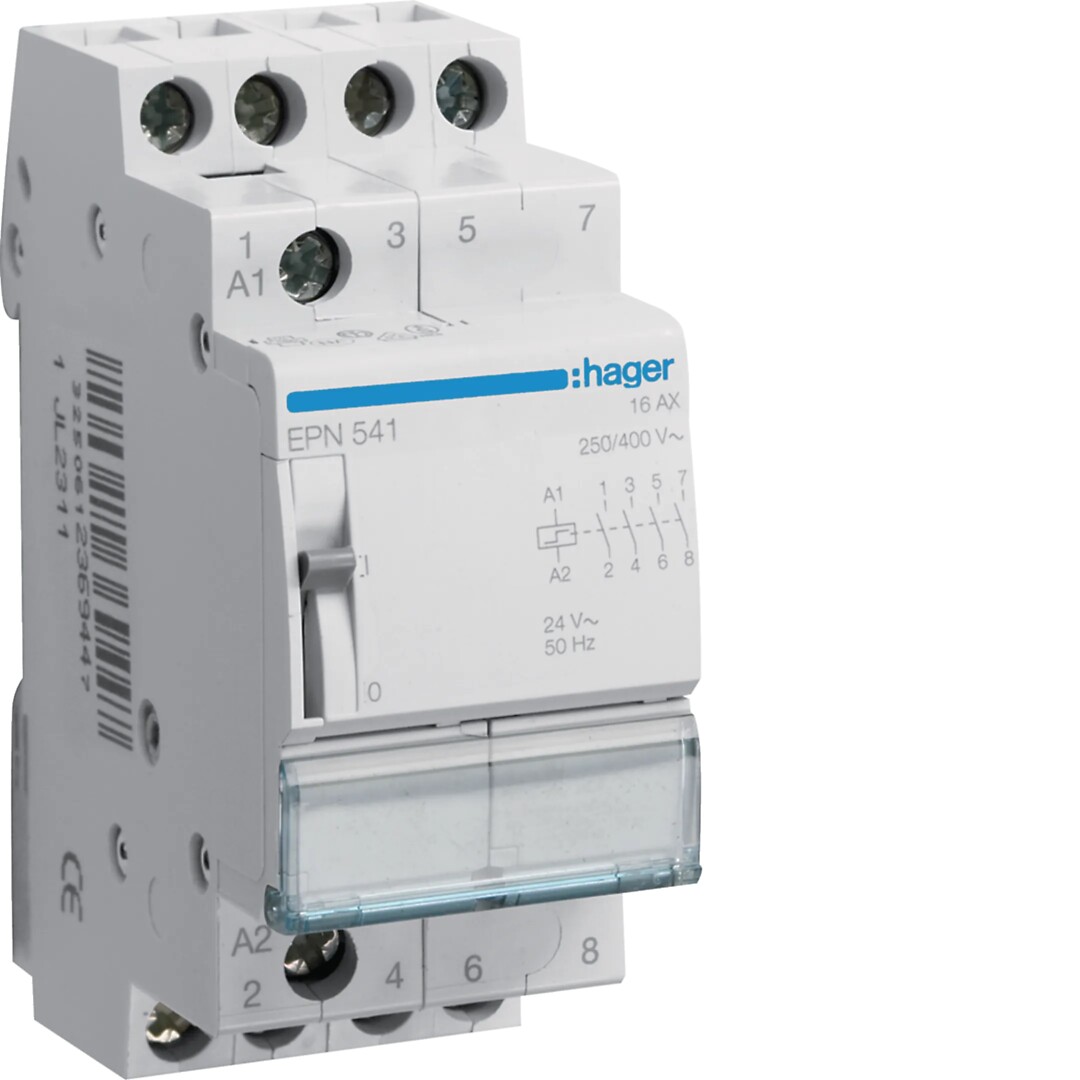 Sysäysrele 4s 16A kela 24VAC/12VDC, 2 moduulia