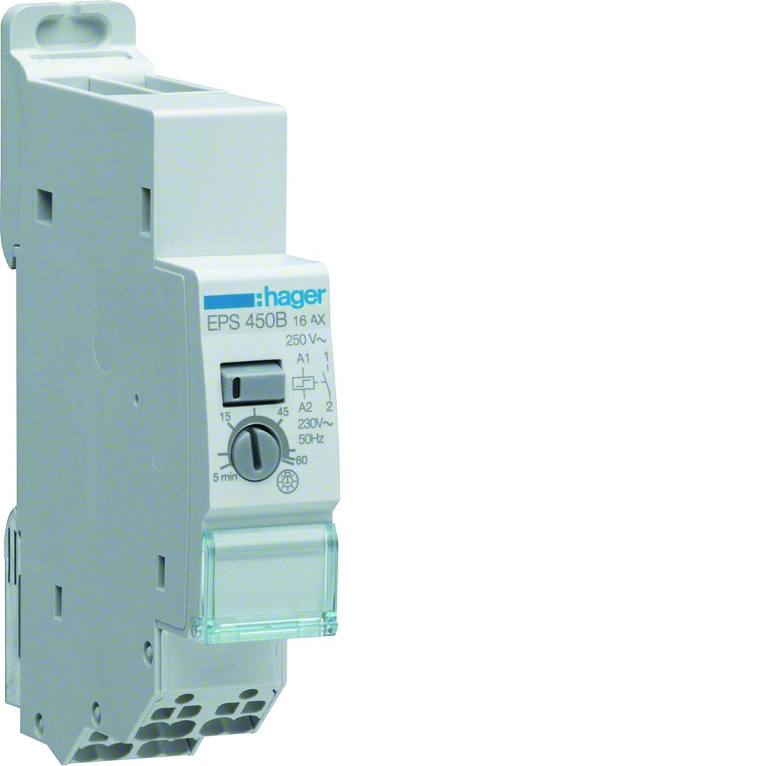 Elektroninen sysäysrele 1s 16A kela 230VAC, porrasvaloajastuksella, QuickConnect