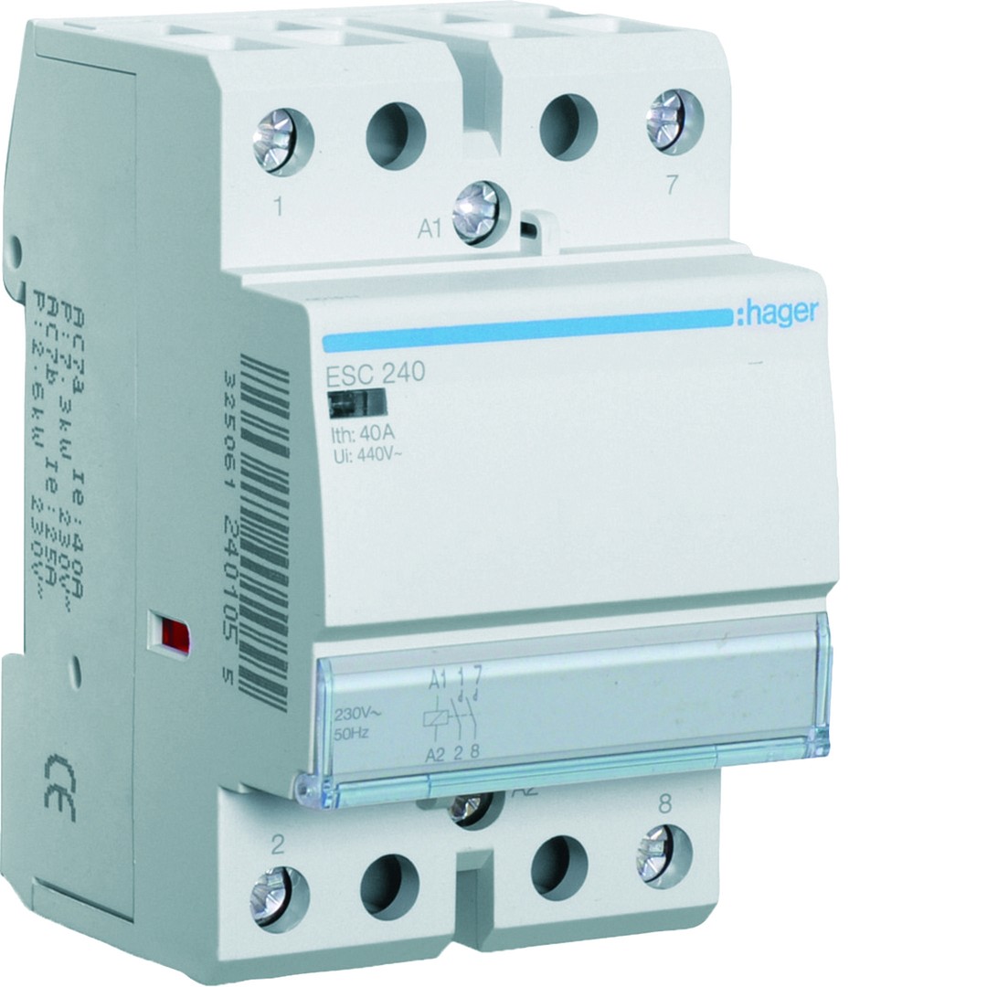 Kontaktori 2s 40A kela 230VAC, 3 moduulia
