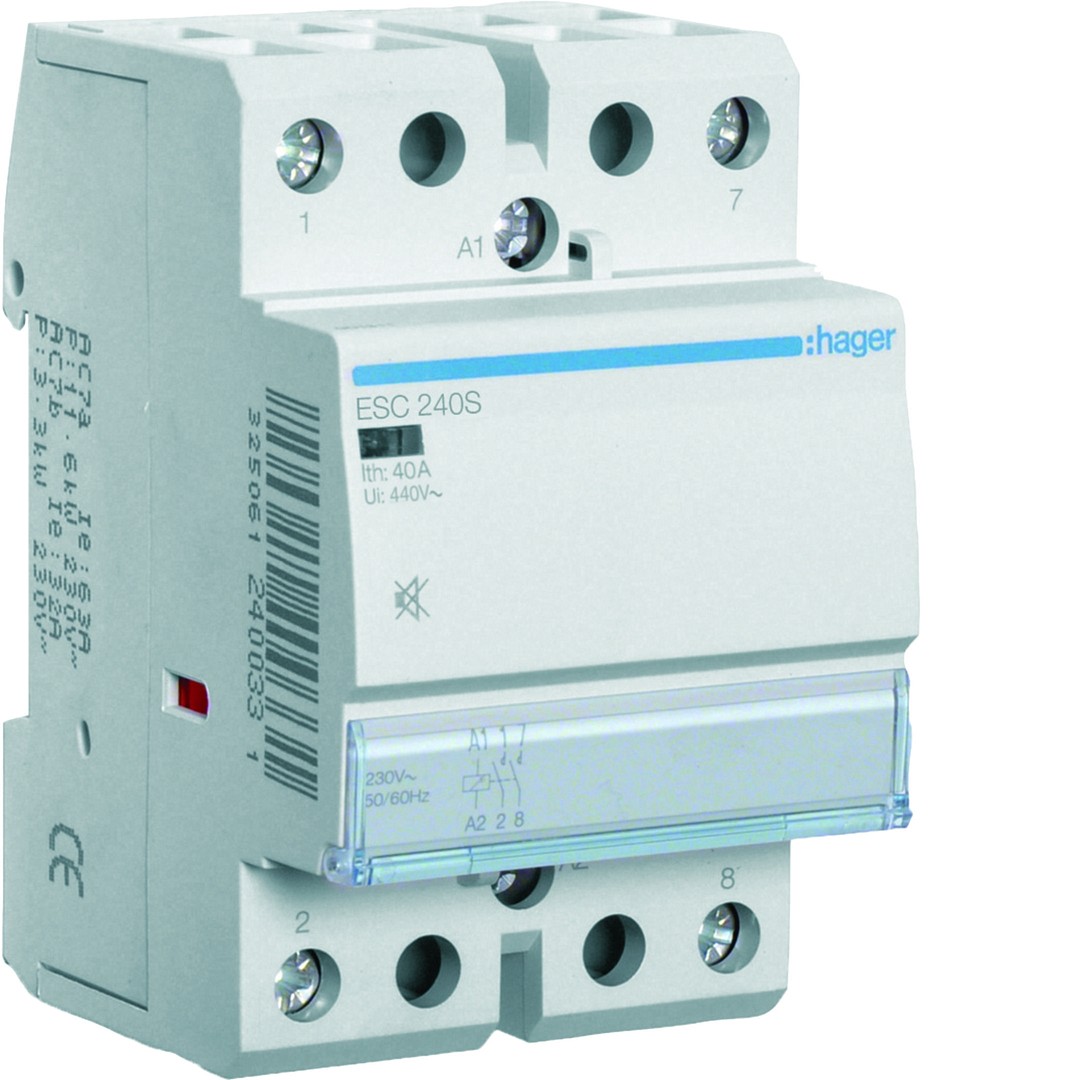 Kontaktori hurinaton 2s 40A kela 230VAC, 3 moduulia