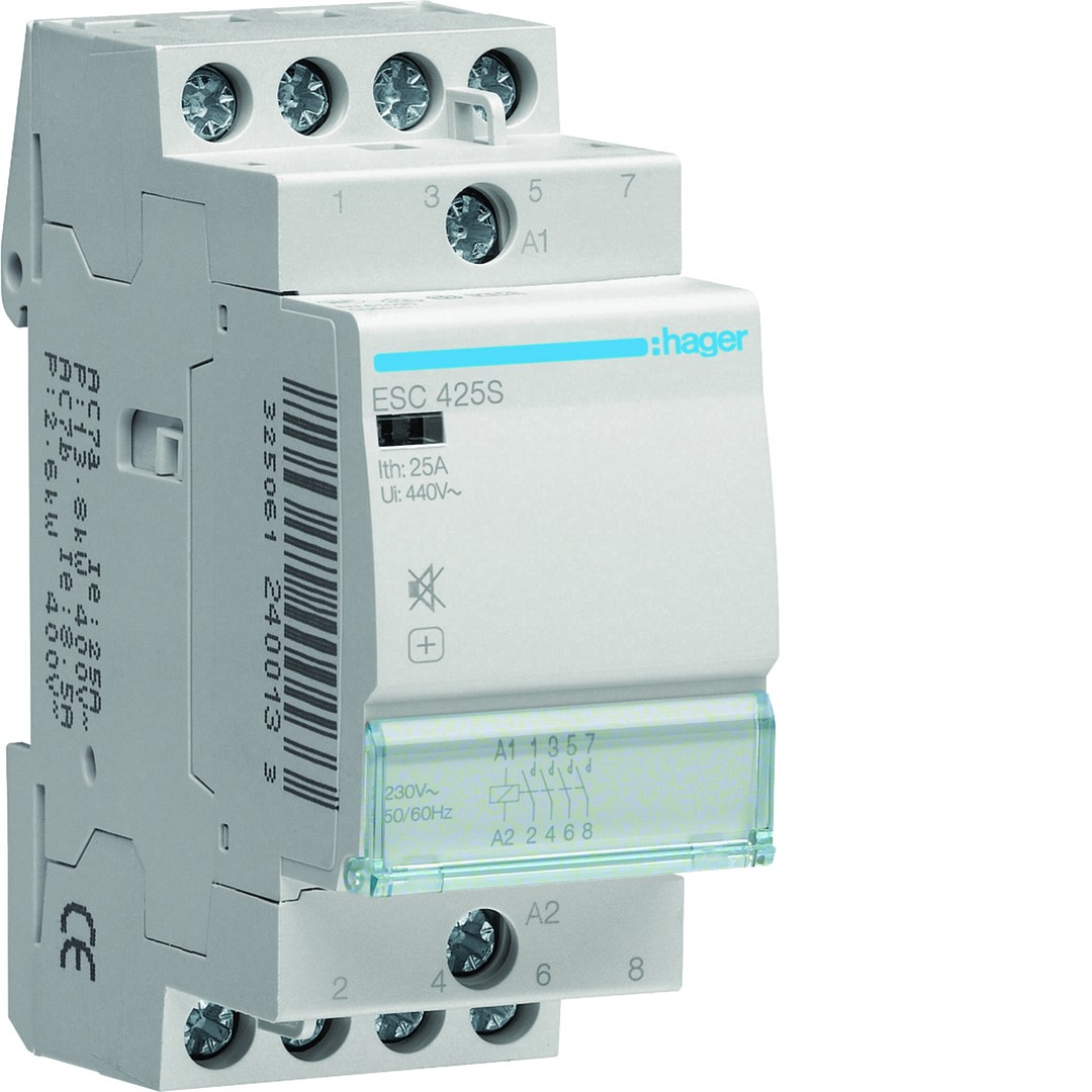 Kontaktori hurinaton 4s 25A kela 230VAC, 2 moduulia