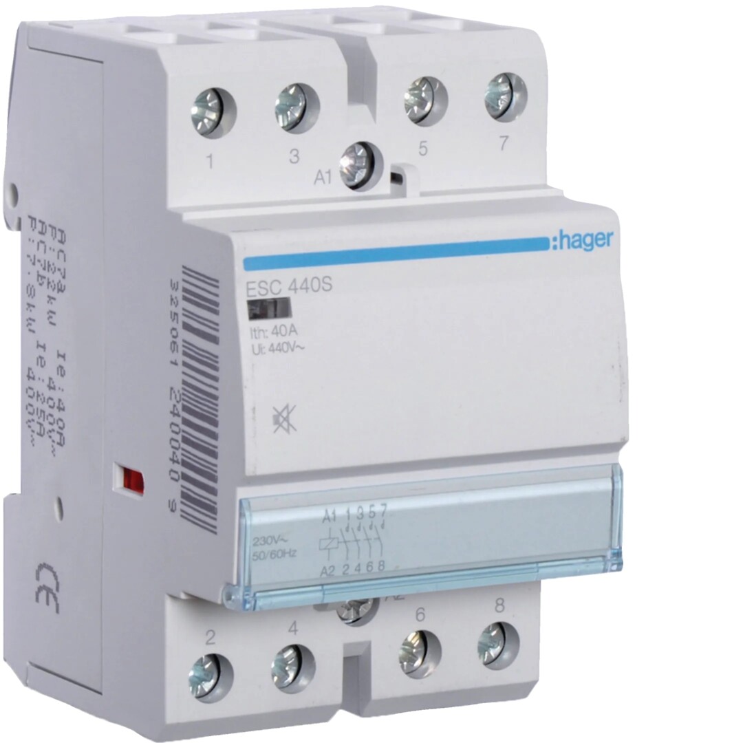 Kontaktori hurinaton 4s 40A kela 230VAC, 3 moduulia