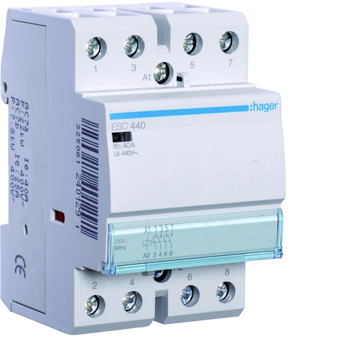 Kontaktori 4s 40A kela 230VAC, 3 moduulia