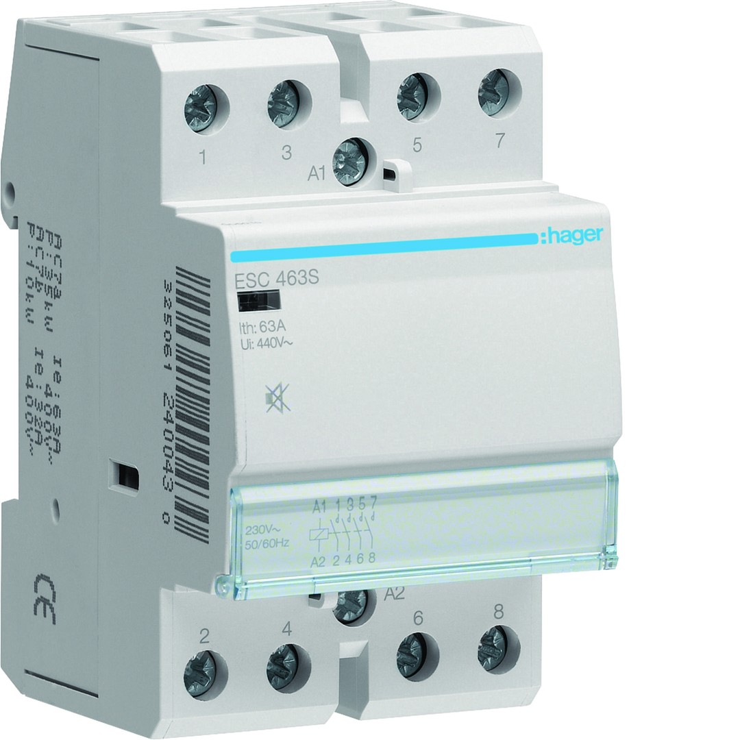 Kontaktori hurinaton 4s 63A kela 230VAC, 3 moduulia