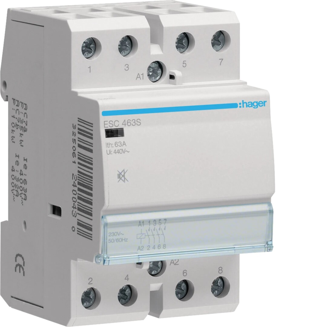 Kontaktori hurinaton 4s 63A kela 230VAC, 3 moduulia