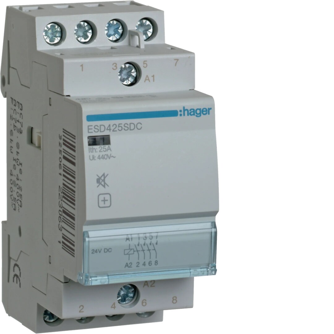 Kontaktori hurinaton 4s 25A kela 24VDC, 2 moduulia