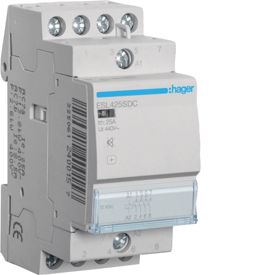 Kontaktori hurinaton 4s 25A kela 12VDC, 2 moduulia