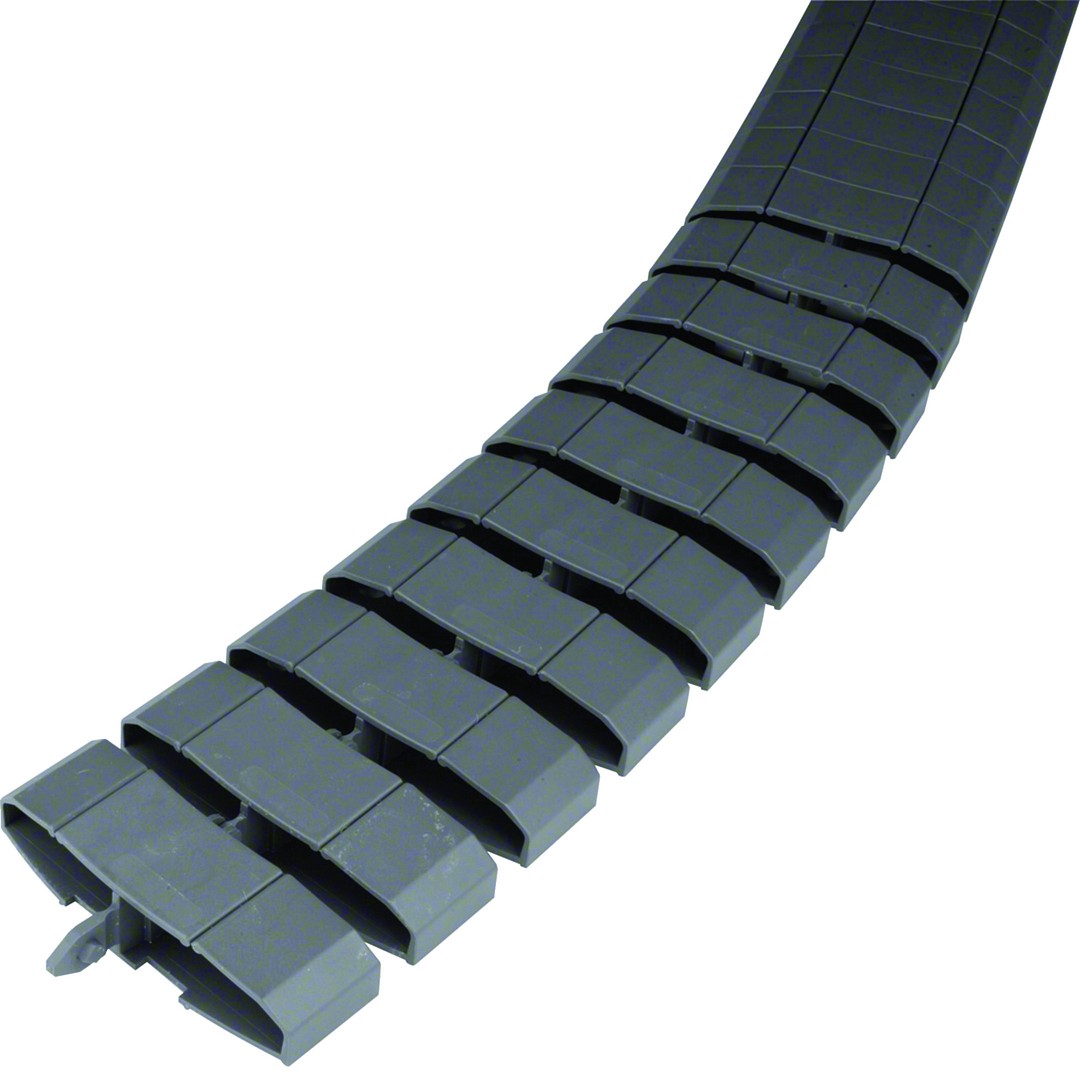 Litteä kaapelisuoja taipuisa 2 johtotilaa PA 20x83mm pituus 1m, raudanharmaa