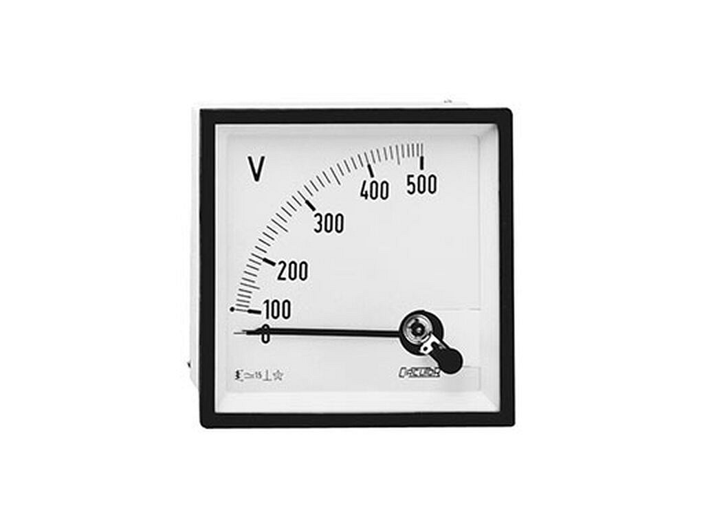 Jännitemittari EC72 72x72mm  600VAC asteikko 90º, P1