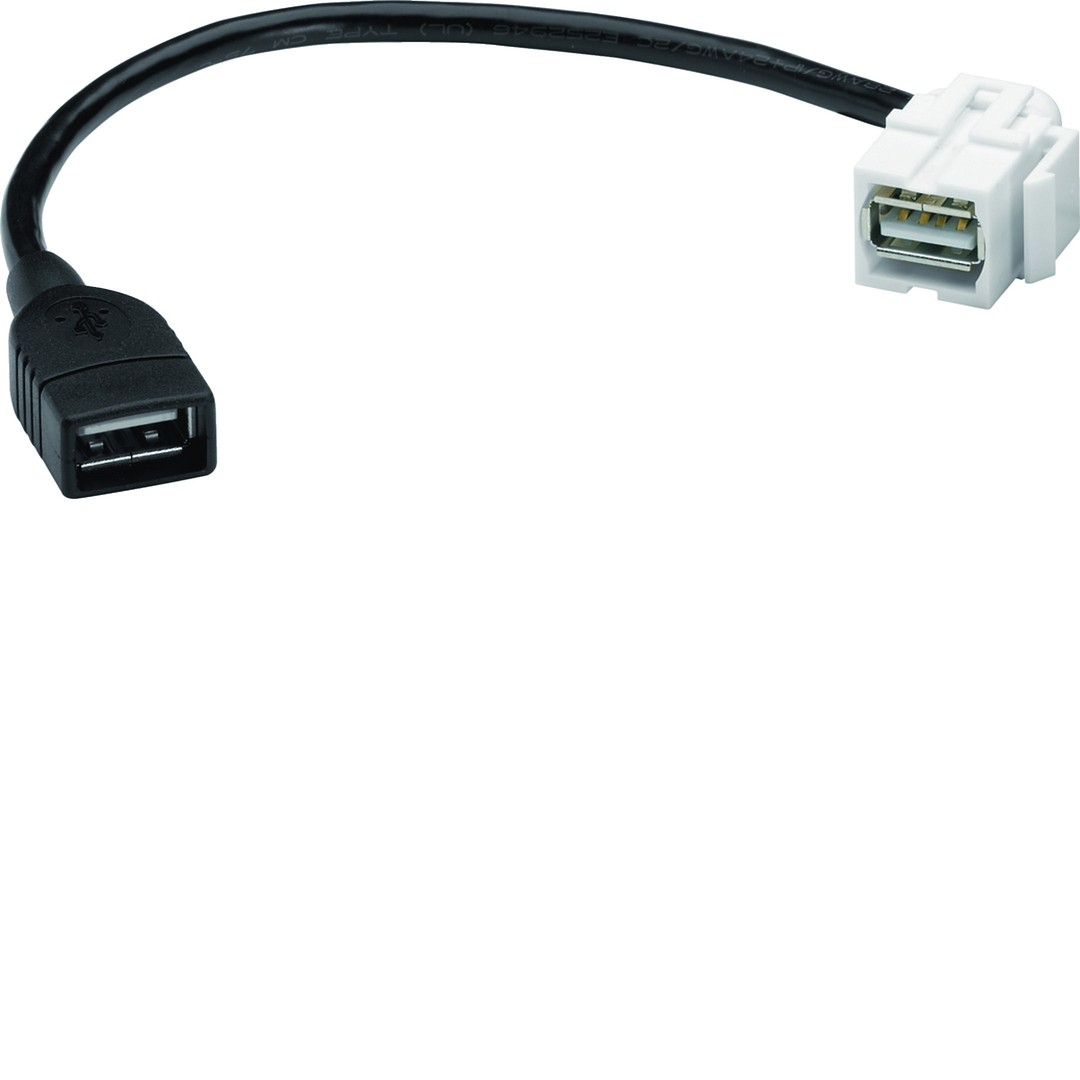 Liitinmoduuli USB 2.0 tyyppi A, Keystone, halogeeniton