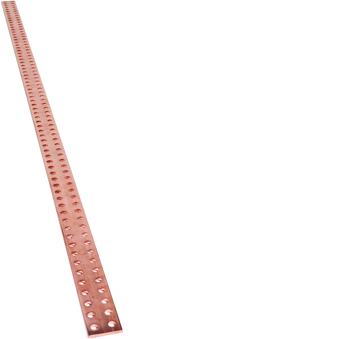 Perforoitu kuparikisko, quadro.system, M6 50×5 L1750 mm